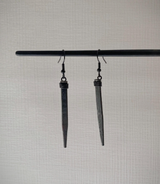 Gothic Coffin Nail Earrings - Handmade Alternative jewelry - Reclaimed Square Nails