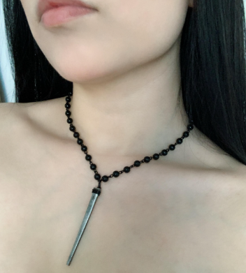 Victorian Inspired Coffin Nail Pendant Necklace