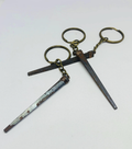 Gothic Coffin Nail Keychain • Handmade Alternative Bag Charm • Reclaimed Iron Nail